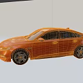 Modern Orange Sedan Side View Featuring Sleek Body Black Windows And Wheels 3d model