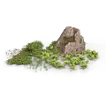 Modern Garden Landscape Design Featuring Large Rock And Lush Green Plants
