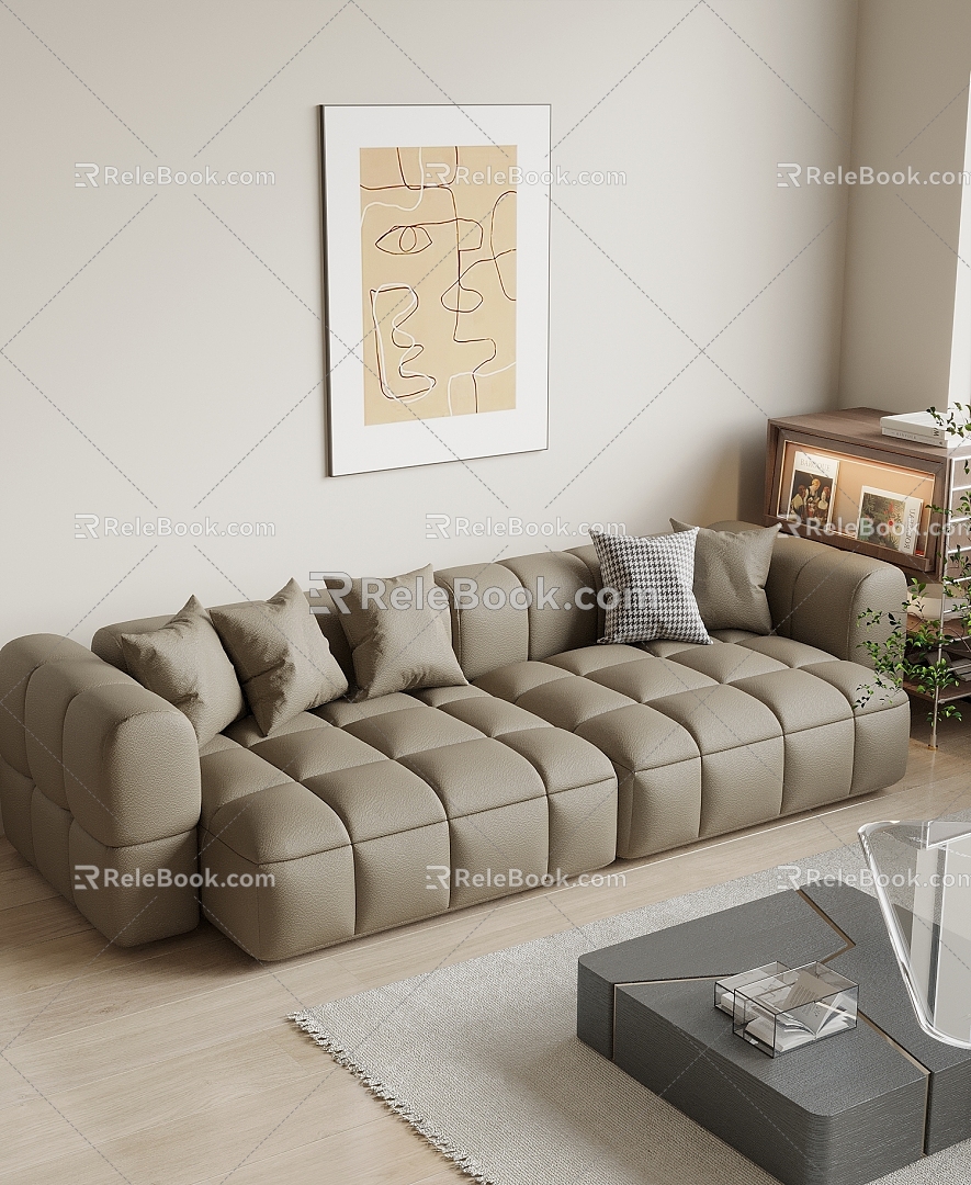 Leather two-seat sofa Leather two-seat sofa 3d model