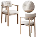 Modern Wooden Chair With Armrests Light Colored Padded Seat And Backrest