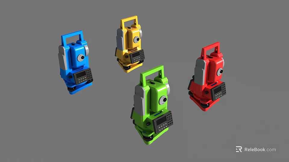 Industrial Equipment Multi Colored Blue Yellow Green Red Portable Design Features 3d model 