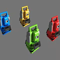Industrial Equipment Multi Colored Blue Yellow Green Red Portable Design Features