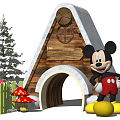 Modern Meichen Snowman Chalet Mickey Meichen Ornaments 3d model