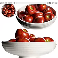 Fresh Ripe Red Apples in White Ceramic Bowls for Kitchen Display Arrangement