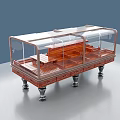 Modern Wooden Sideboard Cabinet With Glass Doors And Storage Shelves For Dining Area