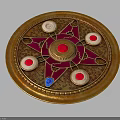 Clothing Decorative Accessory With Circular Star Pattern Gold Border Red Blue Details 3d model