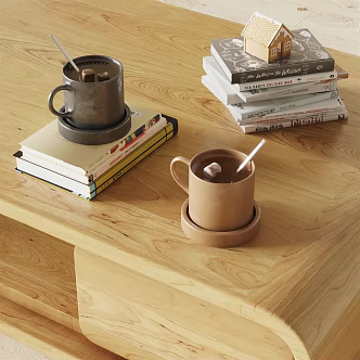 Modern Coffee Book Ornaments 3d model