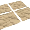 Garden Landscape Design Featuring Four Square Beige Wave Textured Paving Tiles