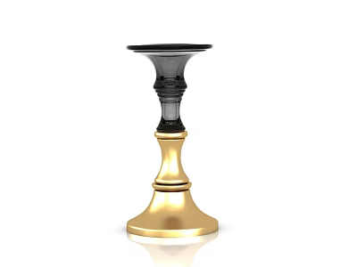 Elegant Decorative Ornament Set With Gold Base And Black Upper Design 3d model