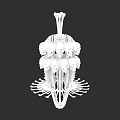 White Sculpture Carving With Multiple Skulls And Intricate Skeleton Structure