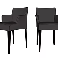 Modern Gray Dining Chairs With Upholstered Arms And Sleek Design