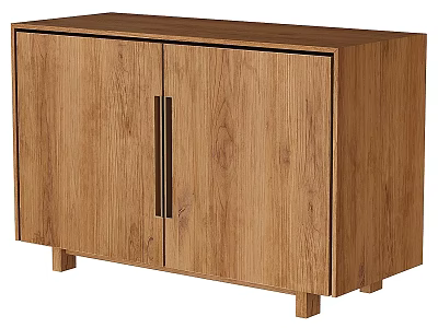 Wooden Entryway Cabinet Sideboard With Two Door Simple Design And Legs 3d model