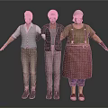 Two Men 3D Character Models Standing With Arms Outstretched In Casual Outfits