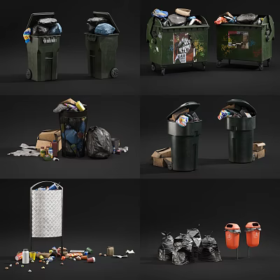 Modern trash can 3d model