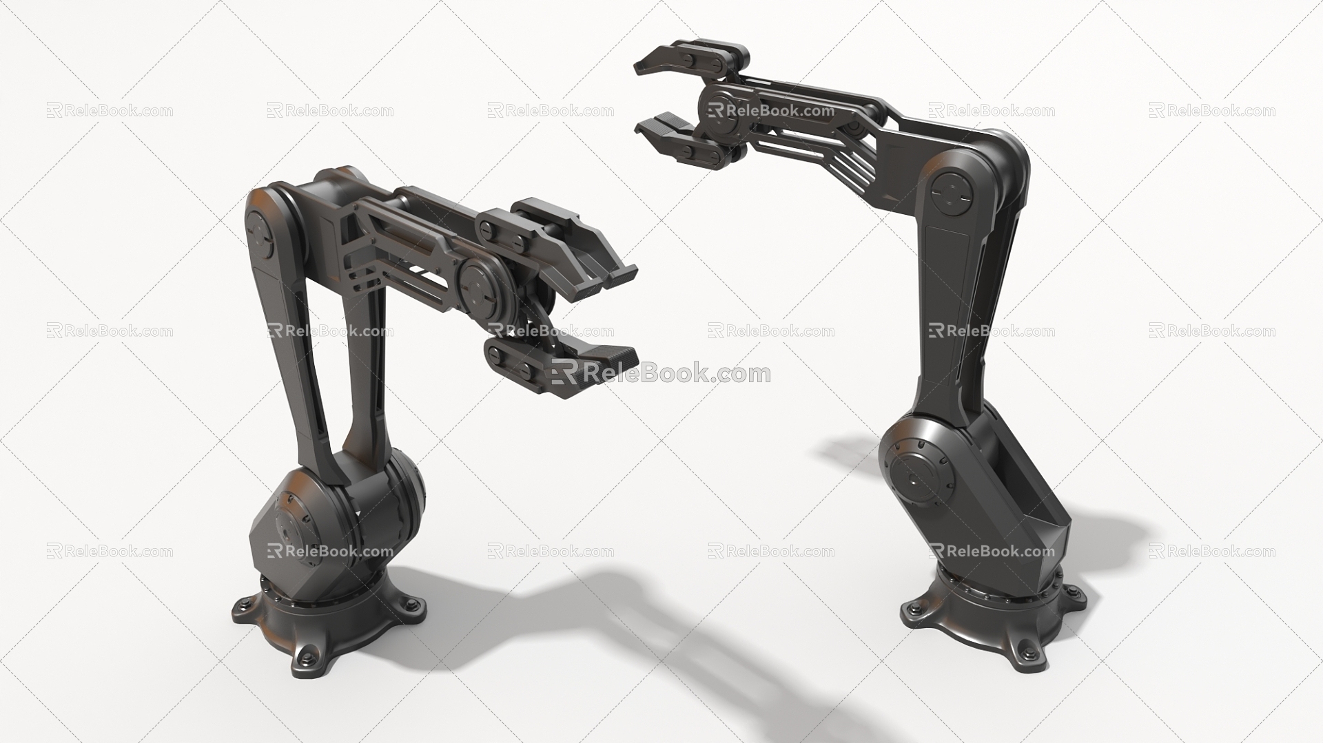 Hard surface machinery steel structure joint mechanical arm high-tech industrial parts 3d model