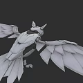 Mechanical Flying Bird 3D Model With Futuristic Design And Detailed Wings