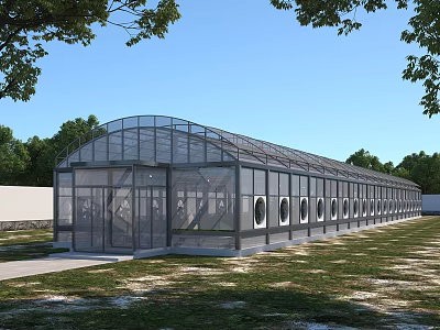 Modern Villa Balcony Design With Glass Structure And Green Garden Surroundings 3d model