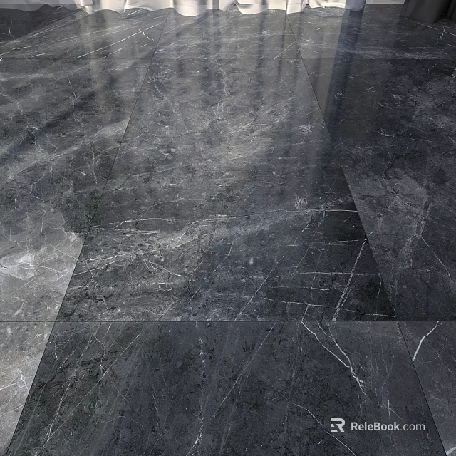 Gray Marble Floor Components With Natural Texture And Fine Crack Patterns 3d model 