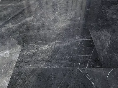 Gray Marble Floor Components With Natural Texture And Fine Crack Patterns 3d model