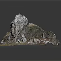 Detailed Terrain Model Featuring Rocks Grass And Natural Landform Structures 3d model