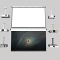Professional Projection Monitoring System With Surrounding Projectors Central Projection Screen And Clear Visuals