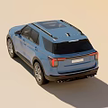 Stylish Blue Ford SUV with Modern Design Black Grille Alloy Wheels and Roof Rack
