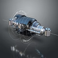 Mechanical Shock Absorber Component With Metal Spring Connection Ends And Technical Design Features