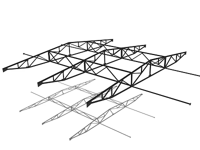 Industrial Equipment Heavy Duty Steel Truss Frame For Industrial Construction Projects 3d model