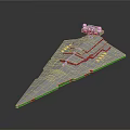 Detailed Scale Starship Model With Triangular Design For Cosmic Aerospace Enthusiasts