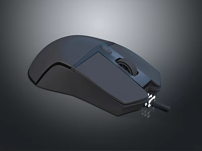Ergonomic Black Wired Mouse With Sleek Design Comfortable Grip And High Precision Sensor 3d model
