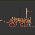 Modern ancient frame car rickhuke frame car trolley 3d model