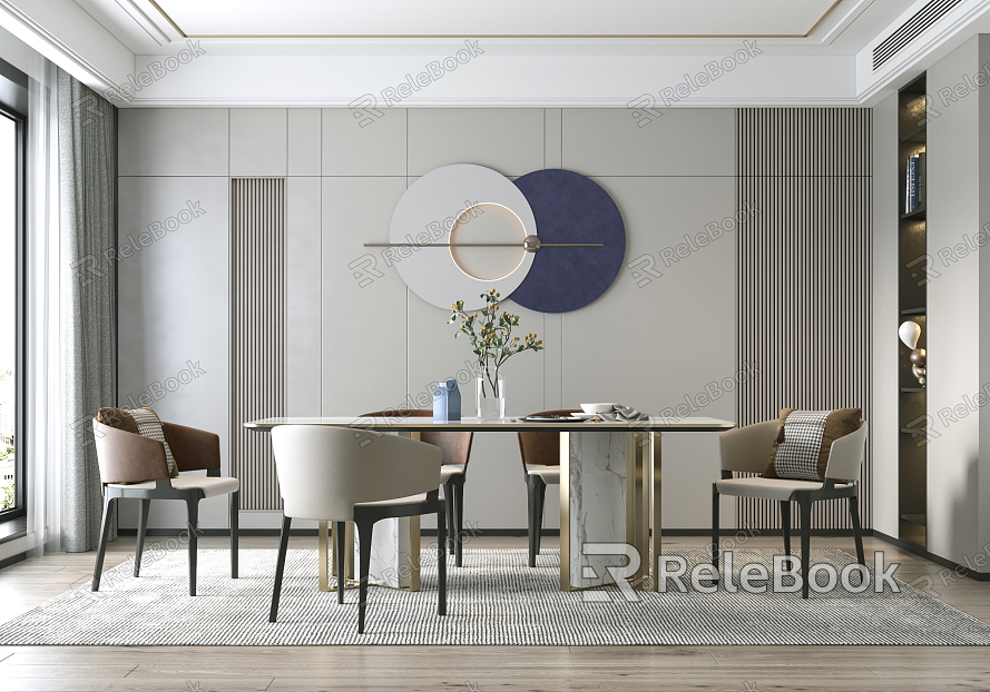 Light Luxury Dining Table and Chair Combination model