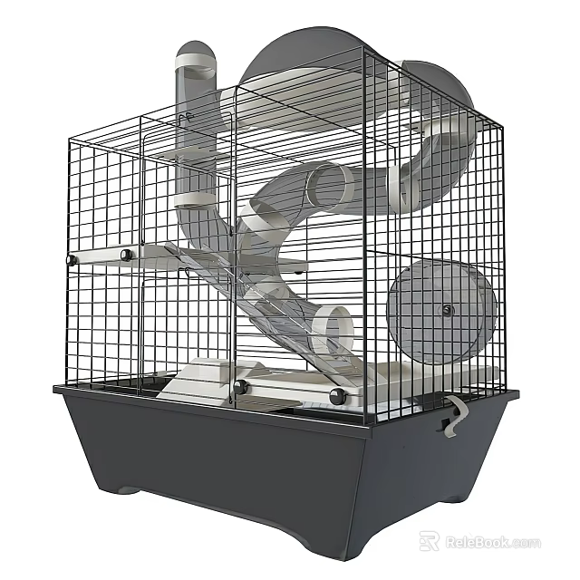 Small Animal Cage Decoration Accessory Combination With Slide Wheel Platform And Ladder 3d model 