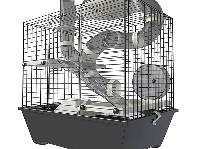 Small Animal Cage Decoration Accessory Combination With Slide Wheel Platform And Ladder 3d model