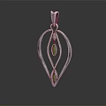Elegant Silver Leaf Shaped Pendant Adorned With Blue Gemstones Fashion Accessory