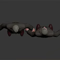 Male Characters in Dark Suits Front Back Views with Red Ties Brown Shoes Gray Background