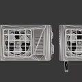 Two White Industrial Exhaust Fans With Metal Grilles And Mounted Brackets