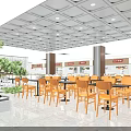 Bright Modern Spacious Restaurant With Clean Comfortable Dining Areas And Food Ordering Counters