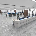 Modern Command Center Building Layout 3d model
