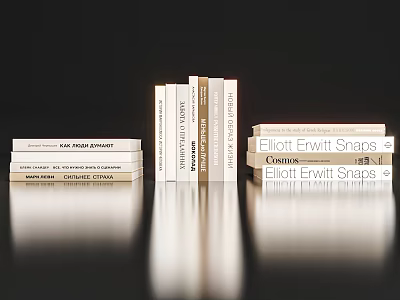 Elegant Modern Decorative Book Arrangement Featuring Stacked Books For Home 3d model