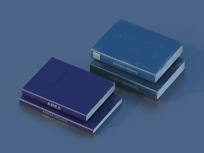 Stack of Colorful Books Featuring Blue Purple Green Covers and ARBA Annual Review 3d model