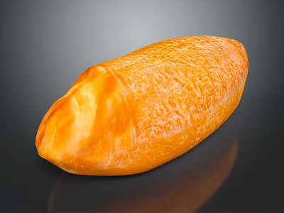 Orange Bread With Glossy Texture On Black Background Showcasing Appetizing Appearance 3d model