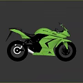 Green Sporty Motorcycle With Modern Design And Shiny Reflection On Dark Background