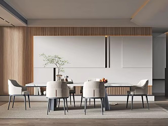 Quiet Restaurant Tables and Chairs 3d model