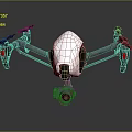 Professional Quadcopter Drone With Four Propellers White Body Dark Components And Mounted Camera