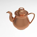 Elegant Copper Teapot With Curved Spout And Handle For Daily Use