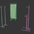 Modern Metal Furniture Set With Coat Racks And Folding Room Divider