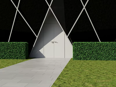Modern gate profiled doorway 3d model