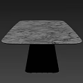 Modern Dining Table With Marble Top And Geometric Metal Base In Stylish Interior 3d model