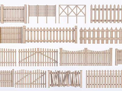 Wooden Railings In Various Designs And Styles For Garden And Outdoor Spaces 3d model